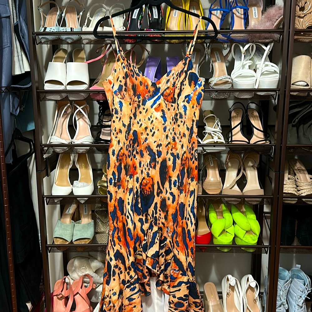 Leopard Ruffle Maxi Dress - Multi Color - Picture 3 of 9
